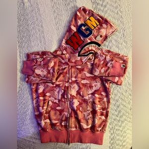 AUTHENTIC PINK FIRE BAPE ZIPUP